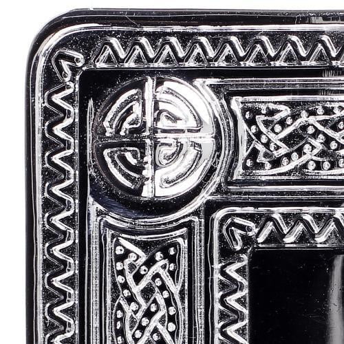 Lion Rampant Celtic Knot Belt Buckle - Chrome Finish