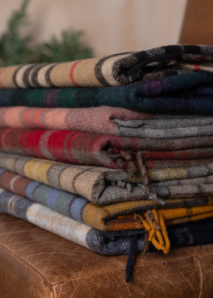 Wool Tartan Blanket - 60'' x 70'' - Thomson Camel