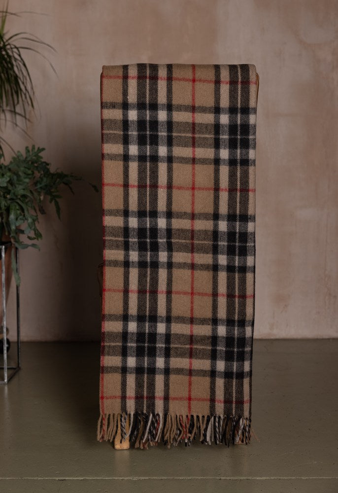 Wool Tartan Blanket - 60'' x 70'' - Thomson Camel