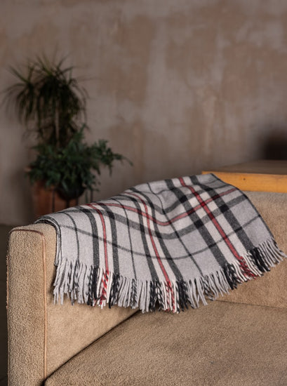 Wool Tartan Blanket - 60'' x 70'' - Thomson Grey