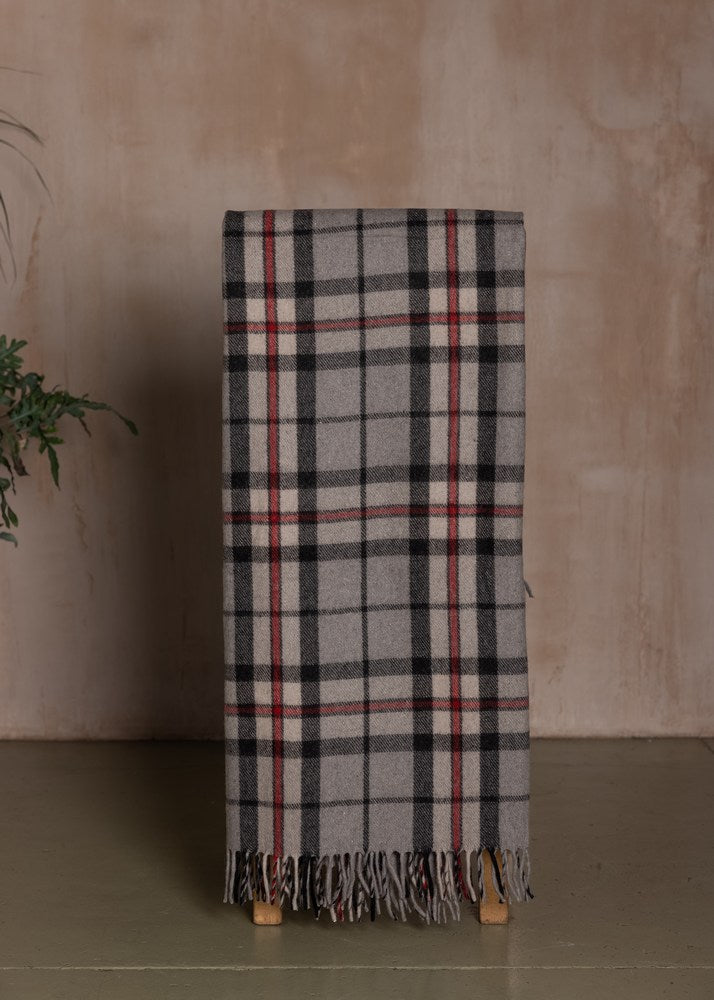 Wool Tartan Blanket - 60'' x 70'' - Thomson Grey