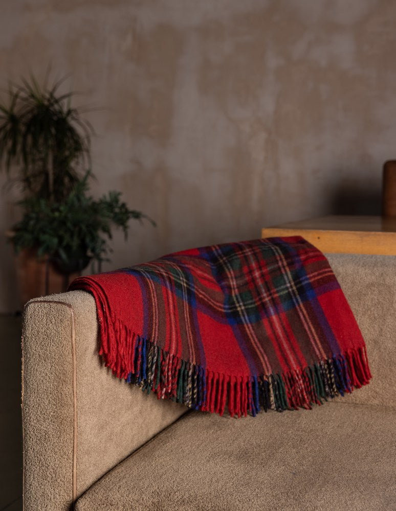 Wool Tartan Blanket - 60'' x 70'' - Royal Stewart