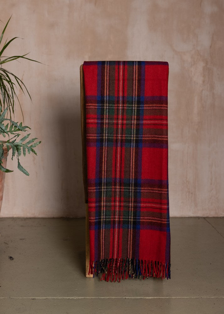 Wool Tartan Blanket - 60'' x 70'' - Royal Stewart