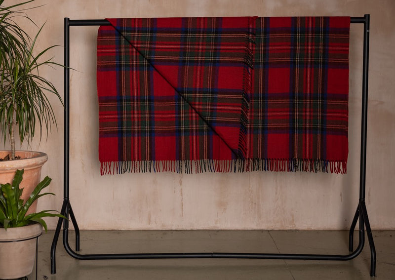 Wool Tartan Blanket - 60'' x 70'' - Royal Stewart