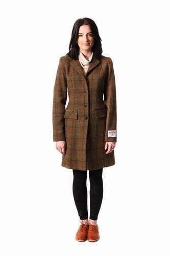 Women's Harris Tweed Coat - Sophie - Brown Check