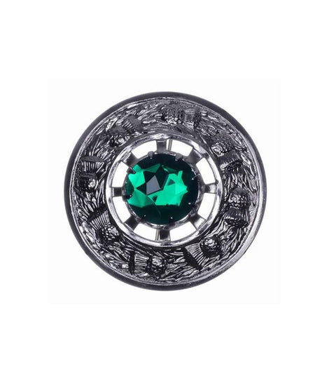 Thistle Stone Plaid Brooch - Chrome Finish - 4 Colours