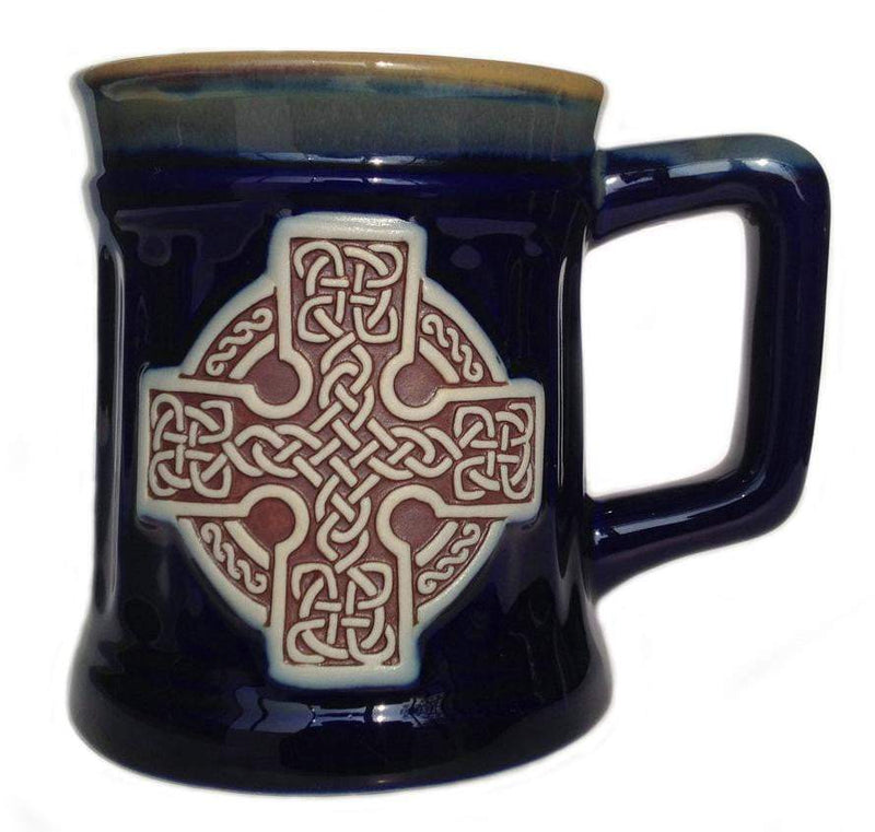 Stoneware Mug with Celtic Cross - 3 Colours