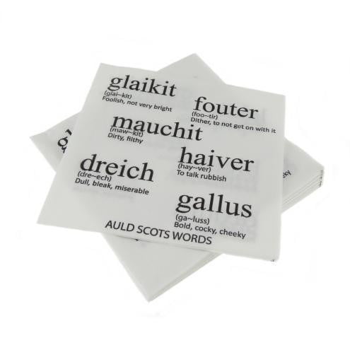 Auld Scots Words Napkins Serviettes (Pack of 20)