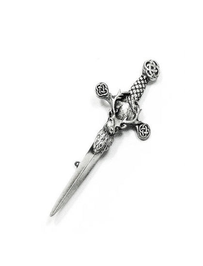 Pewter Stag Head Kilt Pin