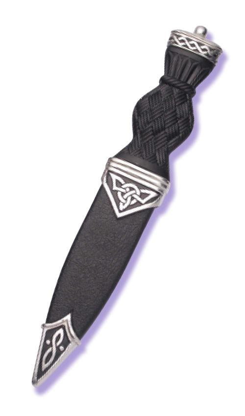 Polished Pewter Celtic Pip Top Sgian Dubh