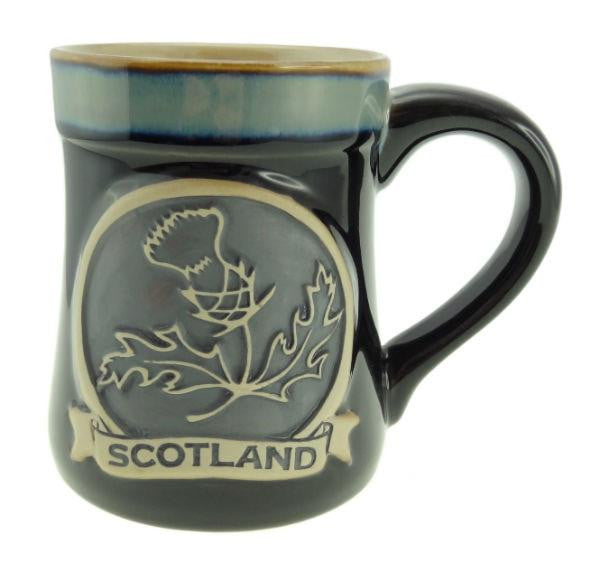 Stoneware Mug with Thistle - 3 Colours