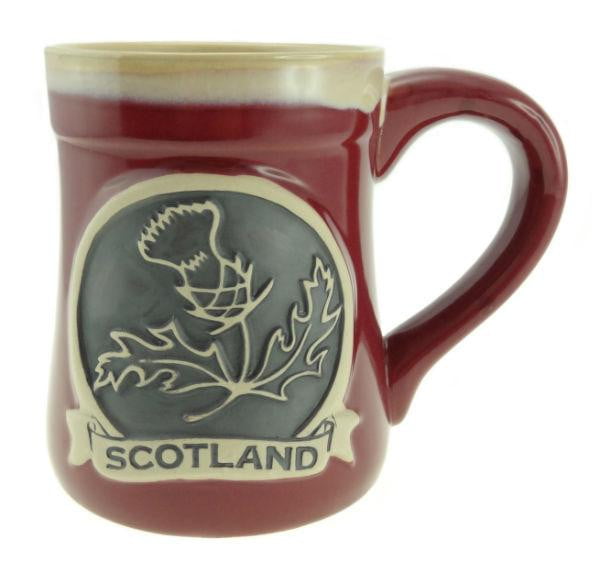 Stoneware Mug with Thistle - 3 Colours