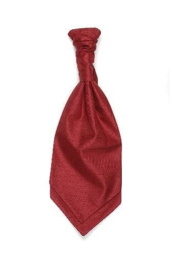 Children's Polyester Shantung Ruche Tie - Red