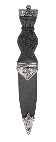Black Chrome Pip Top Celtic Design Sgian Dubh