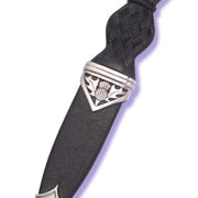 Polished Pewter Thistle Sgian Dubh with Stone Top