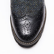 Women's Harris Tweed Brogues by Snow Paw - Black