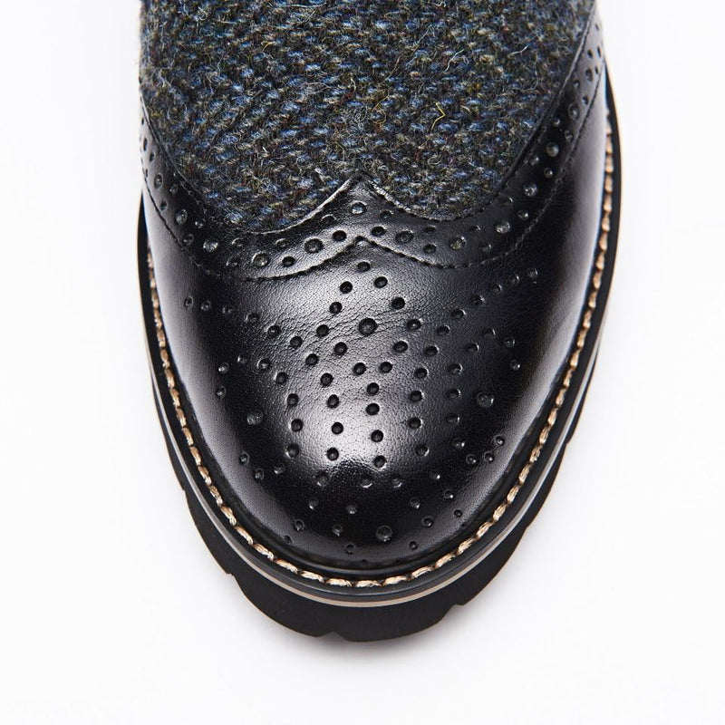 Women's Harris Tweed Brogues by Snow Paw - Black