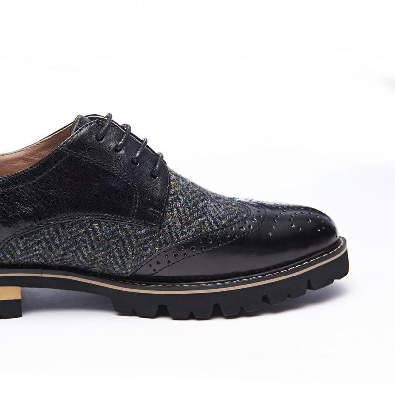 Women's Harris Tweed Brogues by Snow Paw - Black