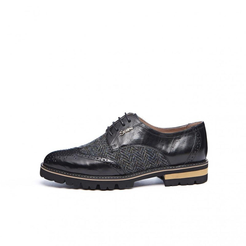 Women's Harris Tweed Brogues by Snow Paw - Black