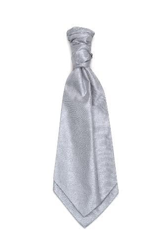 Polyester Shantung Ruche Tie - Silver