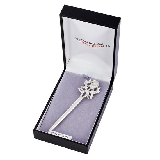 Sterling Silver Thistle Top Kilt Pin