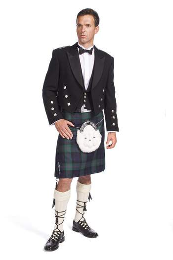 Economy Prince Charlie Jacket Outfit with 16oz 5 Yard Made to Measure Wool Kilt
