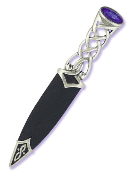 Pewter Tay Sgian Dubh with Stone Hilt, Chrome Finish