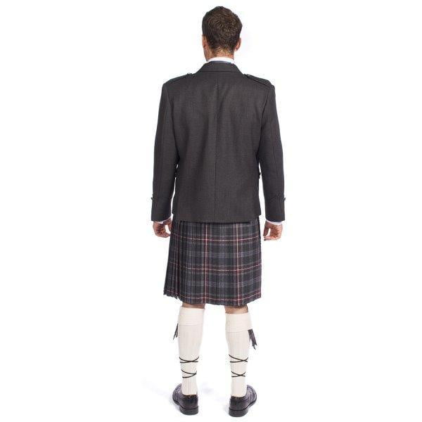 Charcoal Tweed Argyle Jacket 8 Yard Mediumweight Hebridean Tartan Kilt Outfit